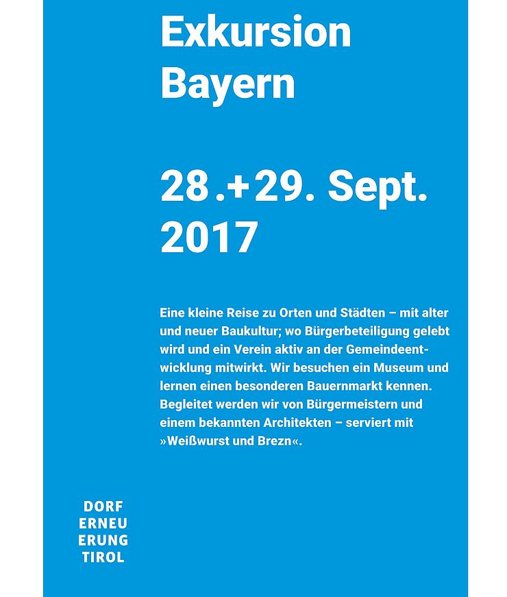 Einladung zur Exkursion nach Bayern