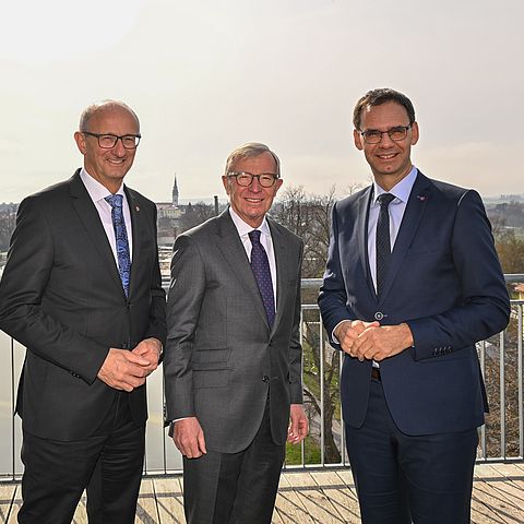 Die Westachse der Landesfinanzreferenten mit LH Anton Mattle, LH Wilfried Haslauer und LH Markus Wallner.