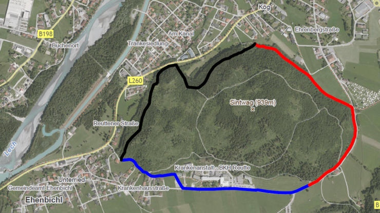 Eine Karte zeigt den Verlauf des Rundwanderweges.