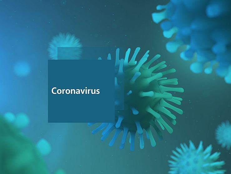Symbolische Darstellung eines Coronavirus.