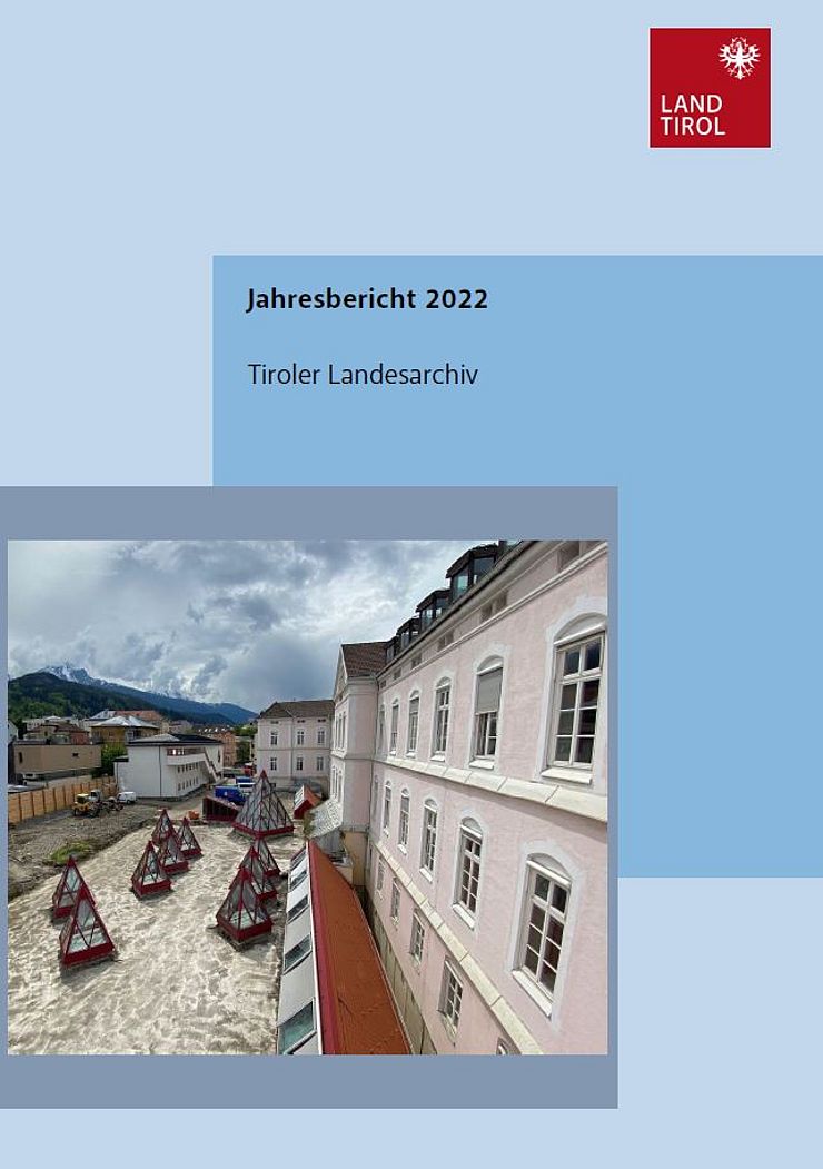 Titelseite des Jahresberichtes 2023 vom Tiroler Landesarchiv
