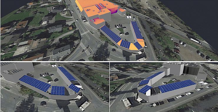 Plan der neuen PV-Anlage auf dem Dach des Fleischhofes Oberland