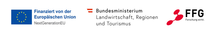 Logoleiste Europäische Union, Bundesministerium für Landwirtschaft, Regionen und Tourismus, Österreichische Forschungsförderungsgesellschaft mbH