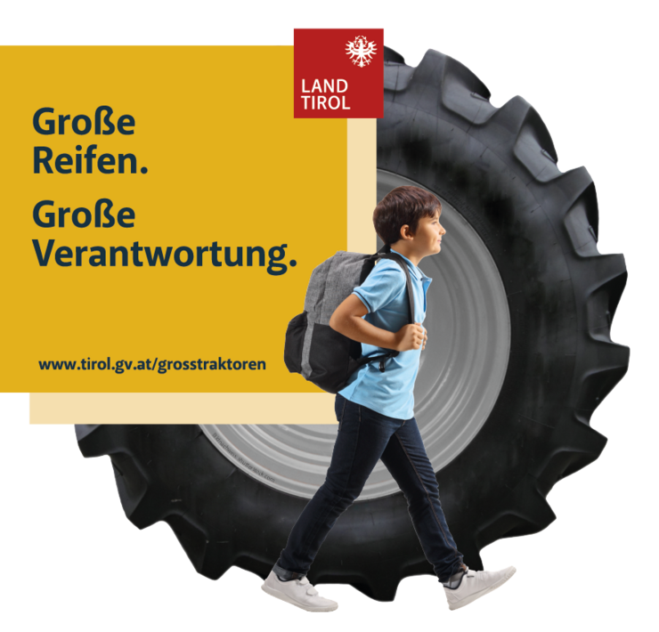 © shutterstock.com Schulkind vor einem Traktorreifen