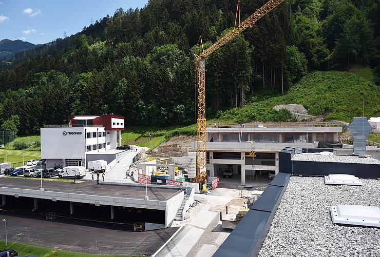 Foto des Gewerbegebiets und der Baustelle