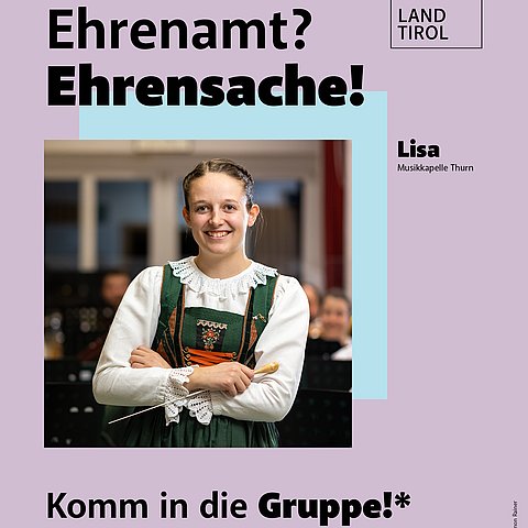 Kampagnensujet mit Dame in Tiroler Tracht