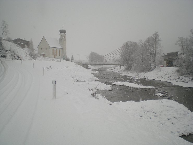 Fertiggestellte Aufweitung im Winter