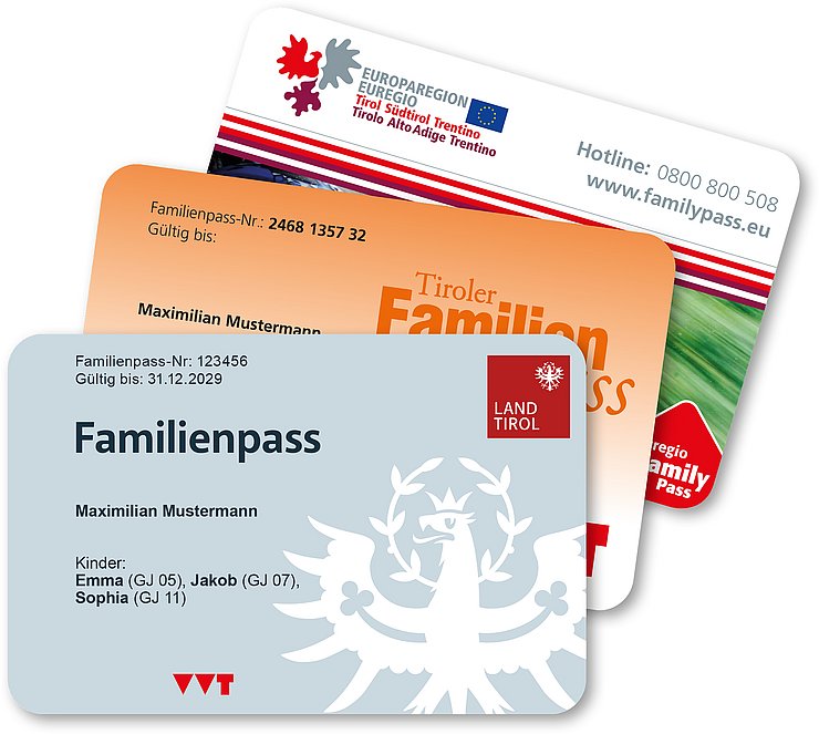 "Tiroler Familienpass/EuregioFamilyPass - nel nuovo design del Land Tirolo"