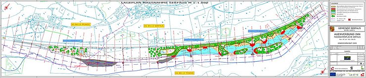Lageplan Inn-Renaturierung und Revitalisierung Serfaus