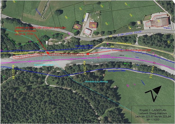 Überblick über die geplanten Baumaßnahmen im Ortsteil Walchen – Gemeinde Steeg