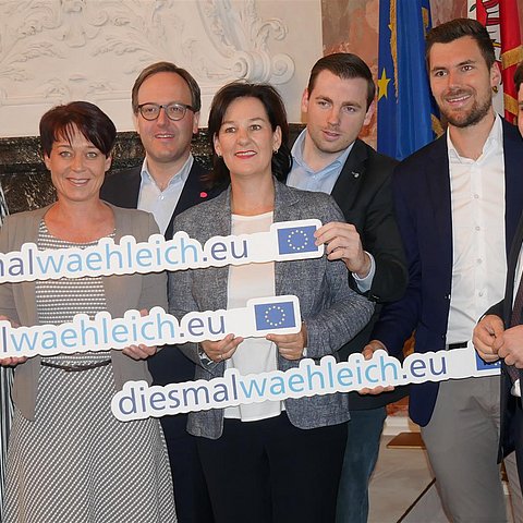 v.l. LA Sophia Kircher, LTPin Sonja Ledl-Rossmann, KO Dominik Oberhofer, KOin Andrea Haselwanter-Schneider, LA Christofer Ranzmaier, LA Michael Mingler, LA Benedikt Lentsch