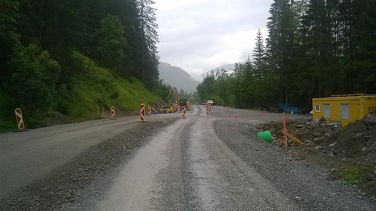 Erdbau Frostkoffereinbau Fahrtrichtung Reutte 