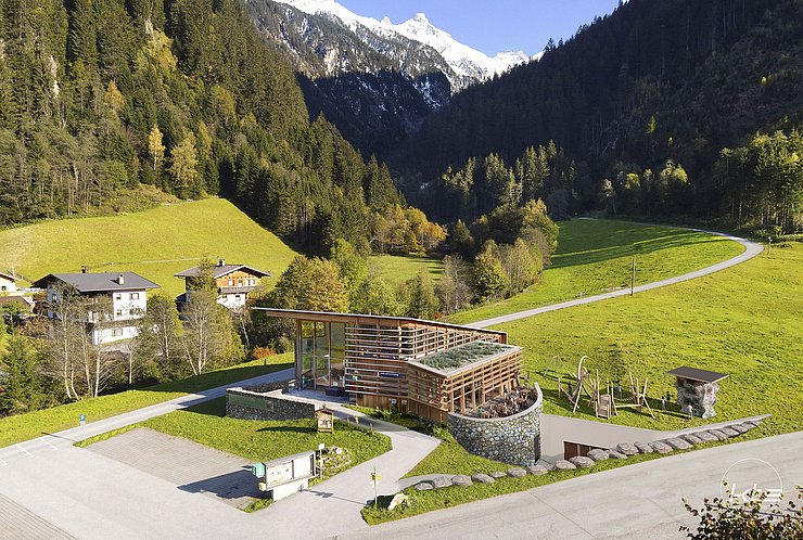 Visualisierung des erweiterten Naturparkhauses in Ginzling