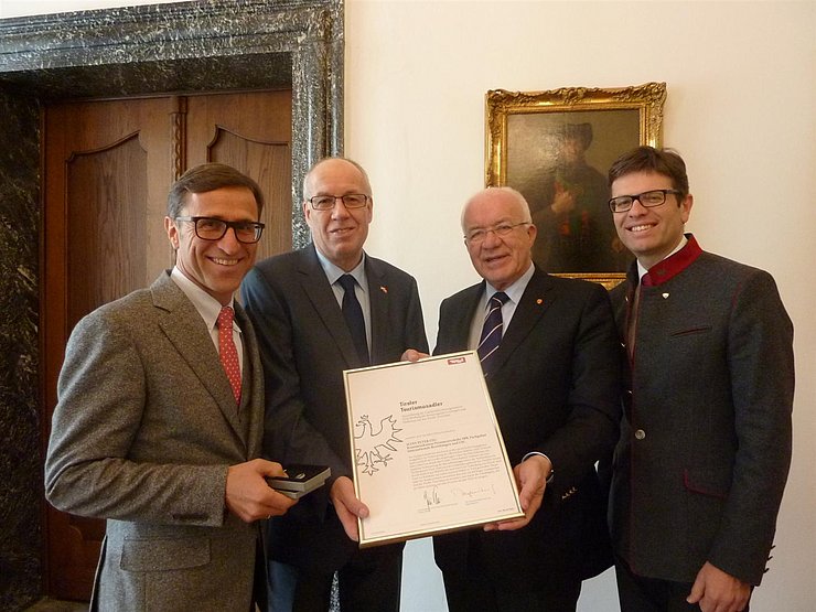 v.l. Josef Margreiter, Hans-Peter Leu, LTP Herwig van Staa, Michael Brandl