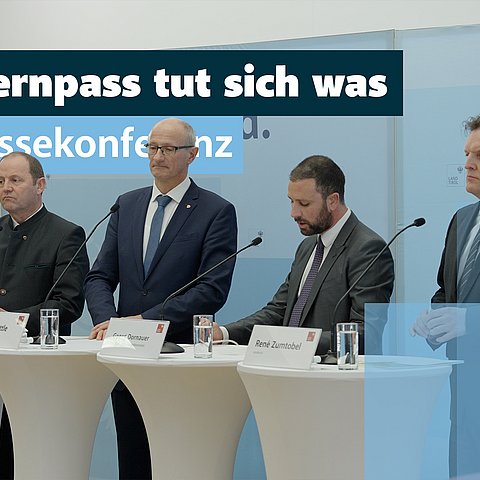 LH Mattle, LH-Stv Dornauer, LH-Stv Geisler und LR Zumtobel bei der Pressekonferenz