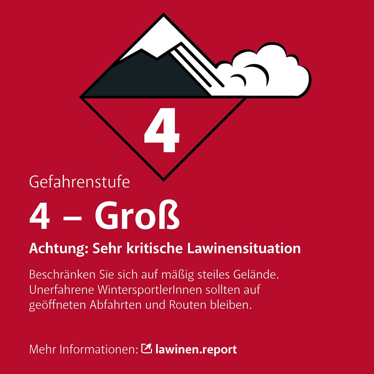 Große Lawinengefahr in südlichen Ötztaler Alpen Land Tirol