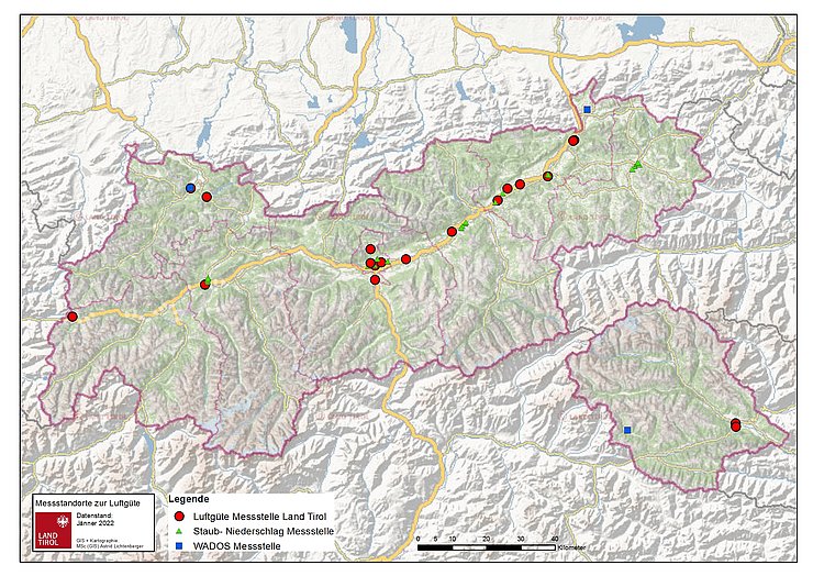 Messstellenkarte von Tirol