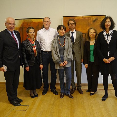 v.l. LTP Herwig van Staa, Maria Kerschbaumer, Georg Friedl, Anneliese Pichler, Florian Mast (Leiter Tirol-Büro), Vesna Caminades (Leiterin Tirol-Büro Südtirol), Paola Pompermaier (Leiterin Tirol-Büro Trentino)