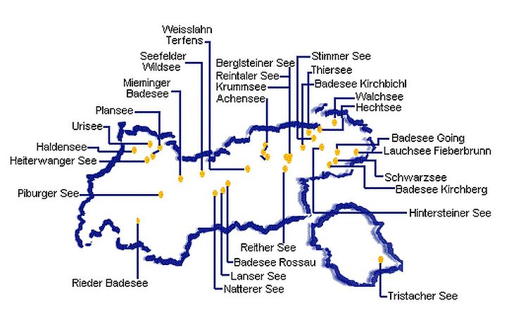 Badegewässerkarte Tirol
