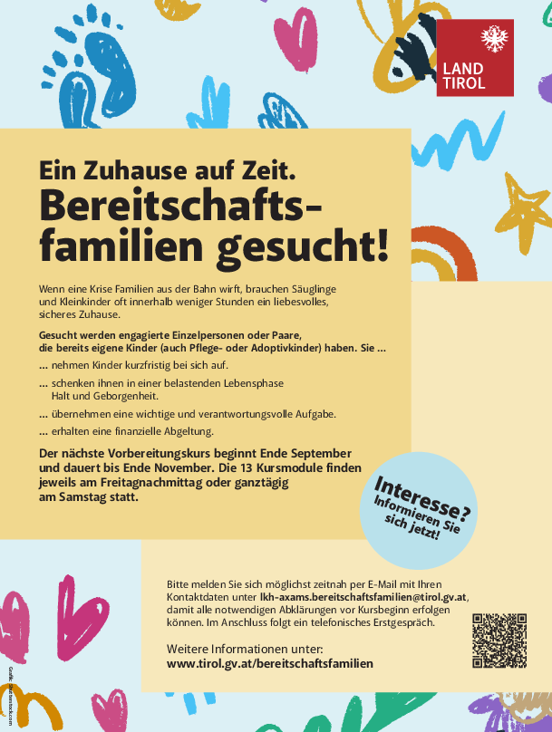 © Land Tirol Bereitschaftsfamilien gesucht!