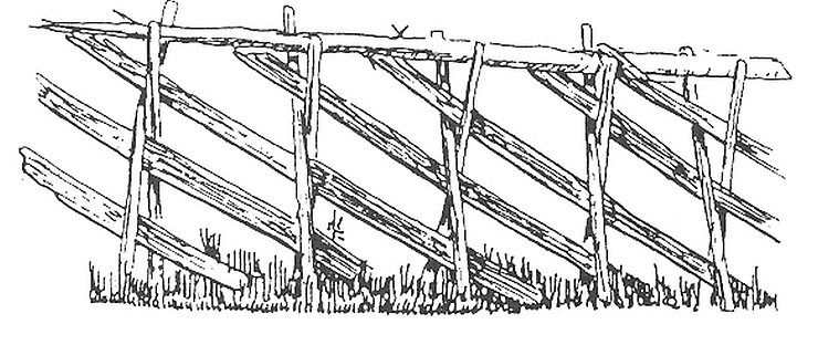 Schrägzaun mit Spelten