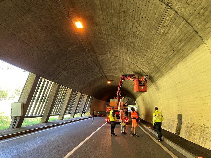 Sperre der B 179 Fernpassstraße im Bereich Nassereith bis voraussichtlich 14. August 2020.