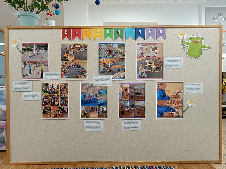 Wand mit Fotos von Kindern