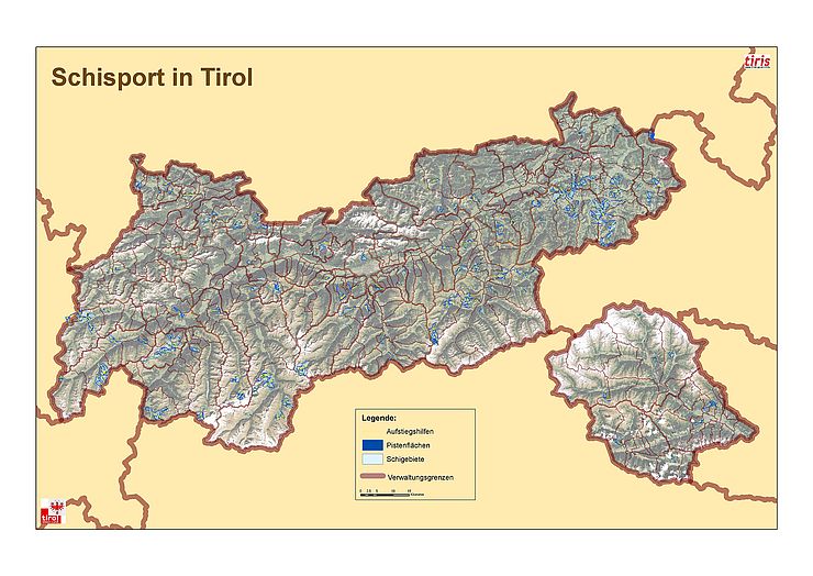 Karte Schipisten Tirol