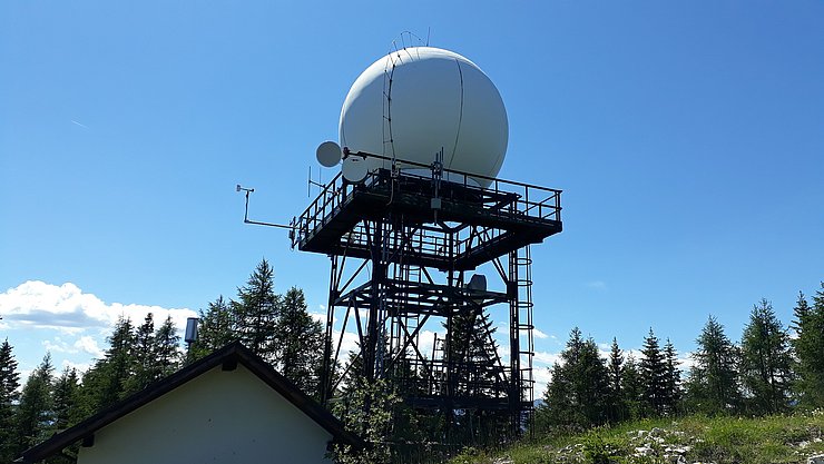 Niederschlagsradar am Gantkofel (Südtirol)