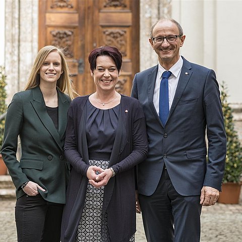 v.l. 2. VPin Stephanie Jicha, LTPin Sonja Ledl-Rossmann und 1. VP Anton Mattle