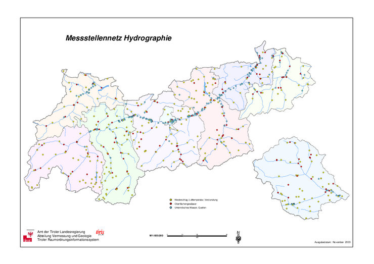 Karte Hydrografische Messstellen
