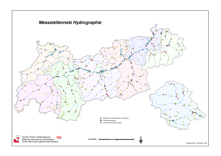 Karte Hydrografische Messstellen