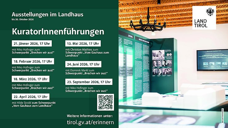 © Land Tirol Übersicht der KuratorInnenführungen 2026.