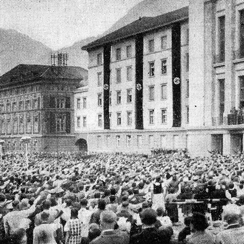Foto Landhausplatz, veröffentlicht in den Innsbrucker Nachrichten vom 11. Juni 1940