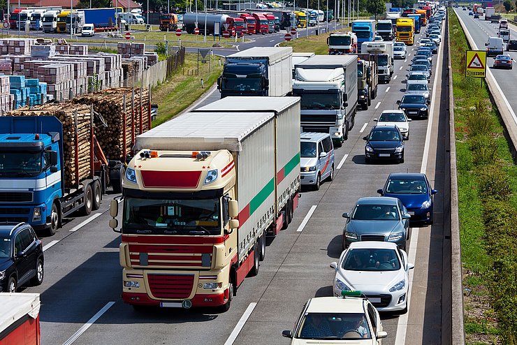 Stau auf dre Autobahn