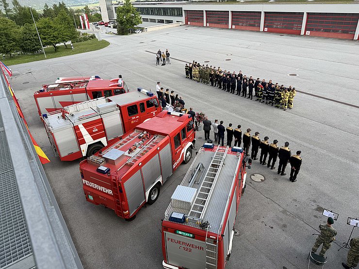 © Landesfeuerverband Tirol/Wegscheider Festakt beim Landes-Feuerwehrverband in Telfs.