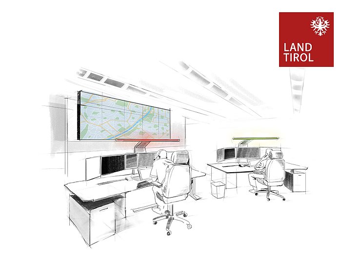 © Land Tirol Visualisierung Lagezentrum