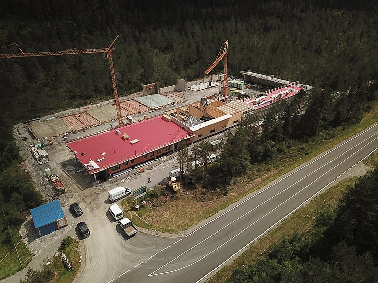 Die neue Straßenmeisterei in Stanzach nimmt langsam Formen an …