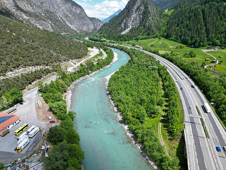 © Land Tirol/BBA Luftaufnahme des Inn.