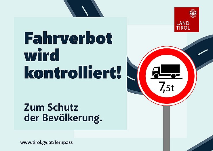 Werbesujet mit Text "Fahrverbot wird kontrolliert"