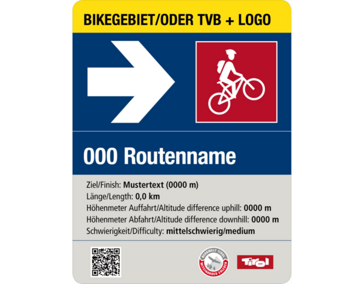 © Land Tirol Beschilderung eines Radweges