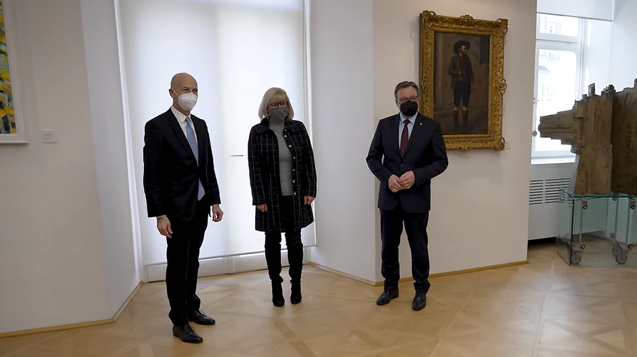 © Land Tirol / Skamen Arbeitsgespräch BM Martin Kocher mit LH Günther Platter und Arbeitslandesrätin Beate Palfrader