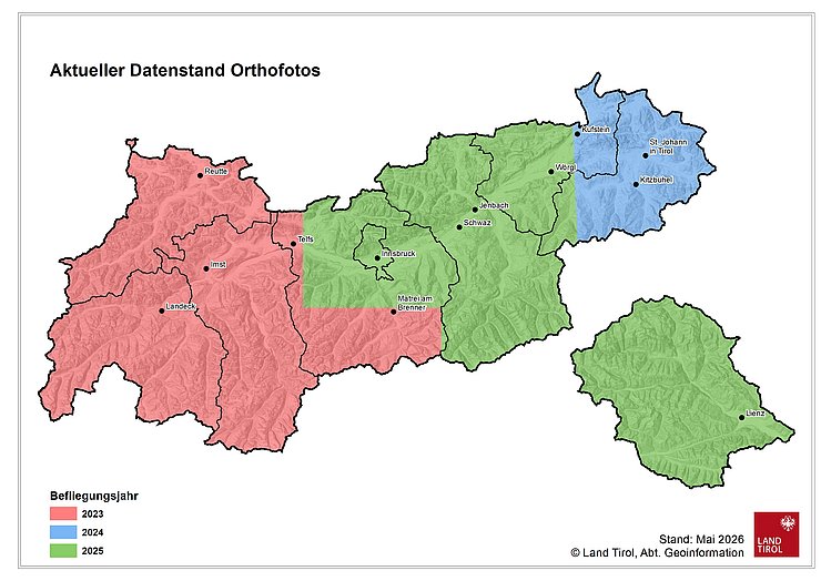 © Amt der Tiroler Landesregierung Abt. Geoinformation Aktuelle Orthofoto-Abdeckung