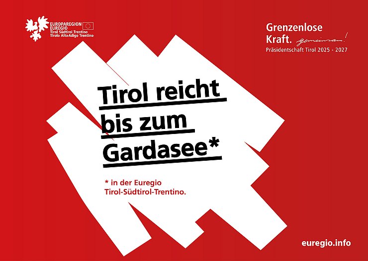 © Land Tirol Sujet mit Schrift auf weiß und rot