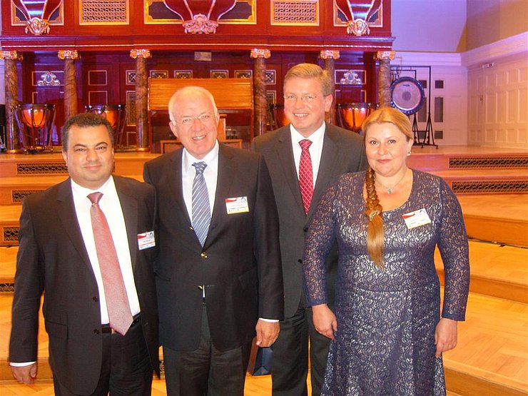 v.l. Emin Yeritsyan (Armenien), LTP van Staa, EU-Erweiterungskommissar Füle und Nataliya Romanova (Ukraine).