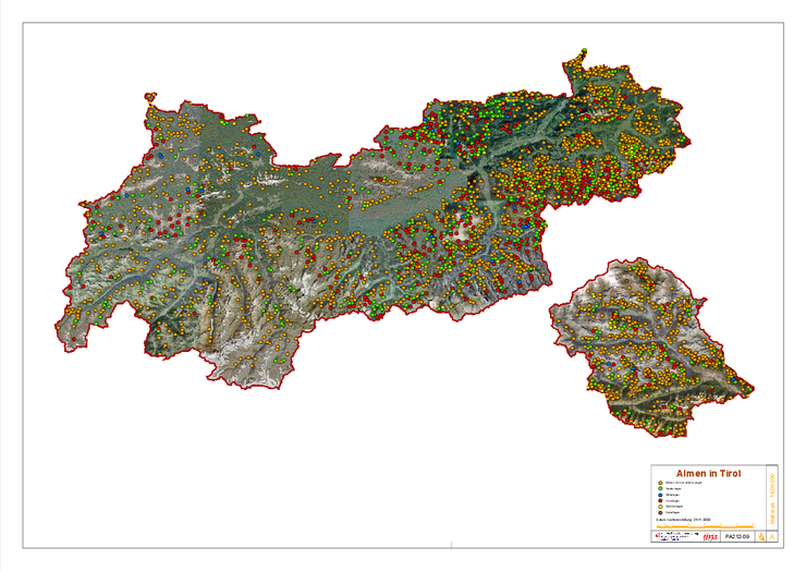 Karte Almen Tirol