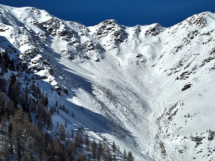 Drohnenaufnahme Lawine