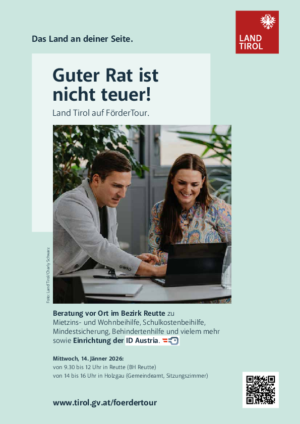 Plakat FörderTour Bezirk Reutte