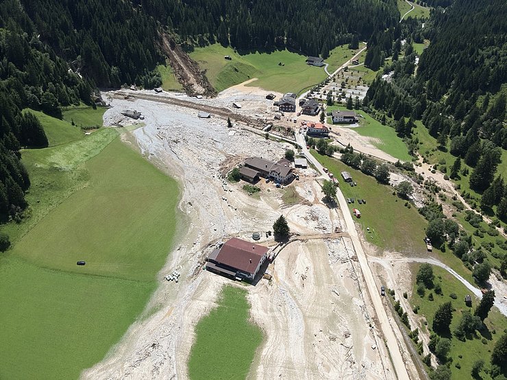 Drohnenaufnahme Mure in Gschnitz