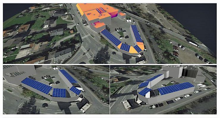 Visualisierung der PV-Anlage über dem Parklatz